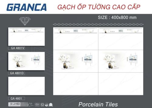 Bộ gạch ốp tường Granca 40x80 mã GA4801 - GA4801D - GA4801V